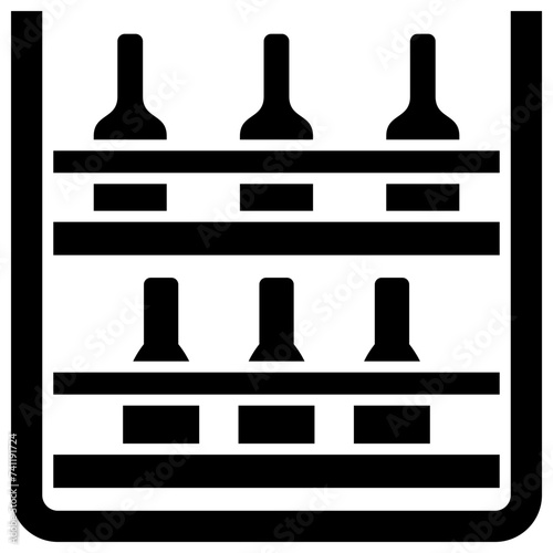 Solid detailed icon of bottle rack 