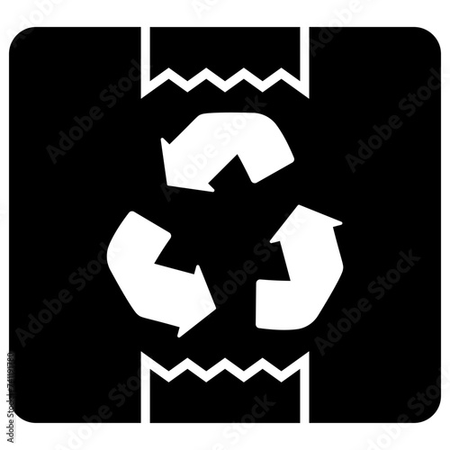 Recycling solid icon design 