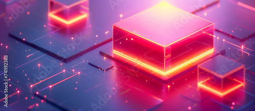 High tech Photonic Transistor - Optical Computing Architecture and Quantum Dot Display concept illustration