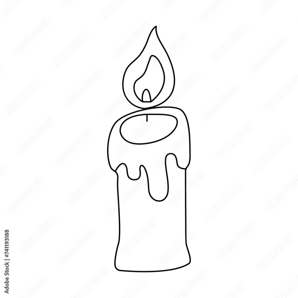 Candel single continuous one line out line vector art drawing and tattoo design Candel single continuous one line out line vector art drawing and tattoo design