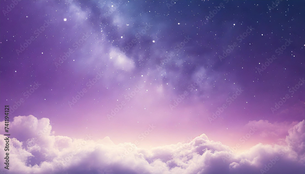 purple gradient sky with stars and clouds, ideal phone wallpaper for mystical ambiance
