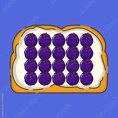 illustration of Blueberry toast