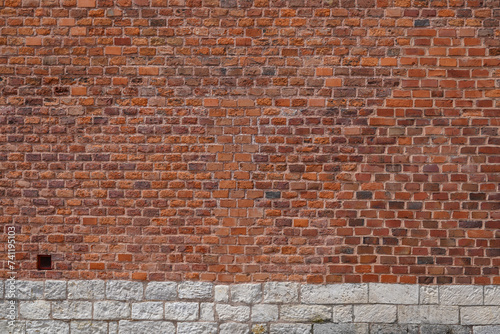 orange brickwall background , old brickwall
