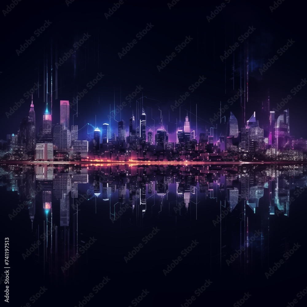 Fototapeta premium Digital city