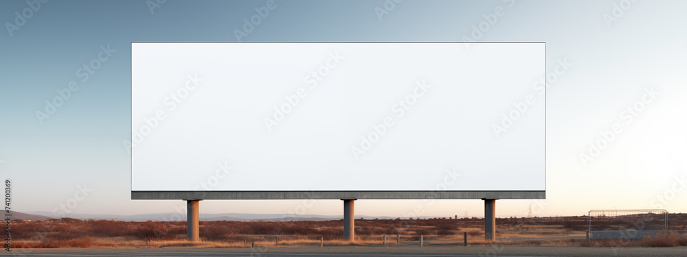 Fototapeta premium Large empty blank white billboard. Used for mock ups and others. 