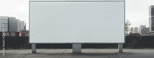 Large empty blank white billboard. Used for mock ups and others.
 photo