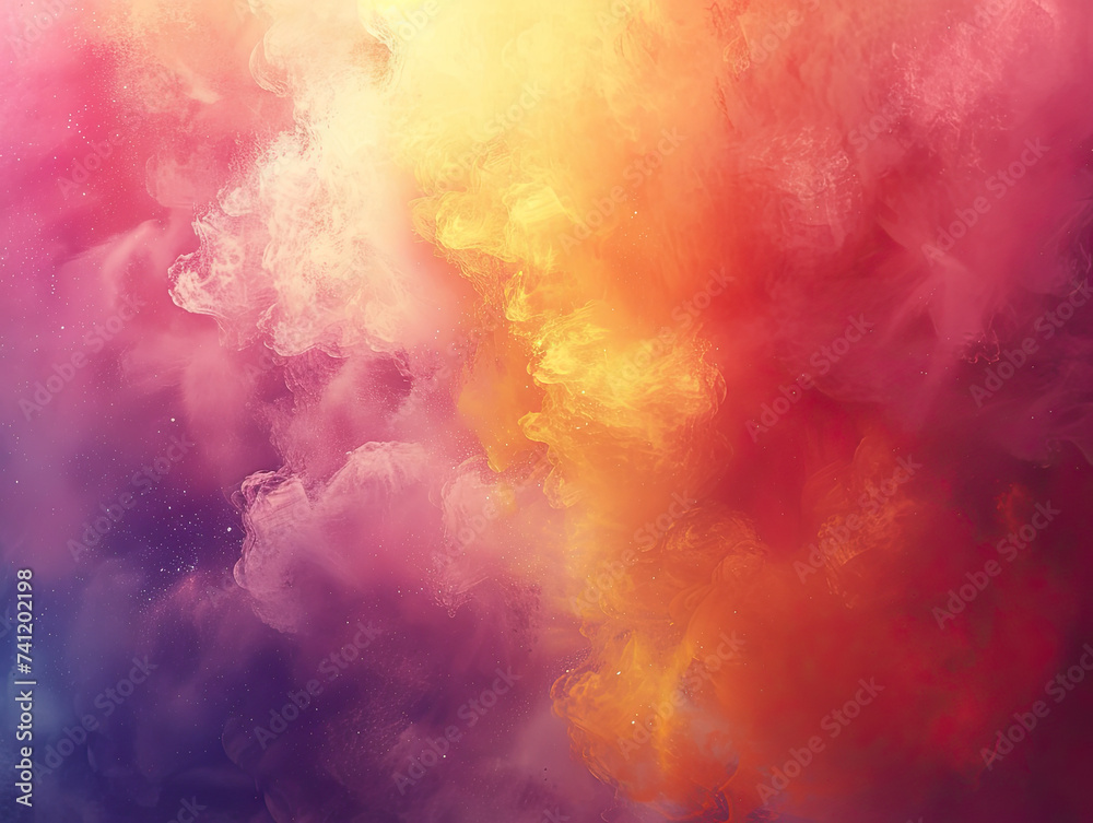 An abstract representation of a cosmic nebula, blending vibrant pink, orange, and purple hues in a dreamy composition.
