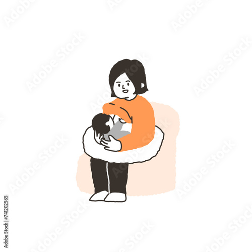 授乳中の親子