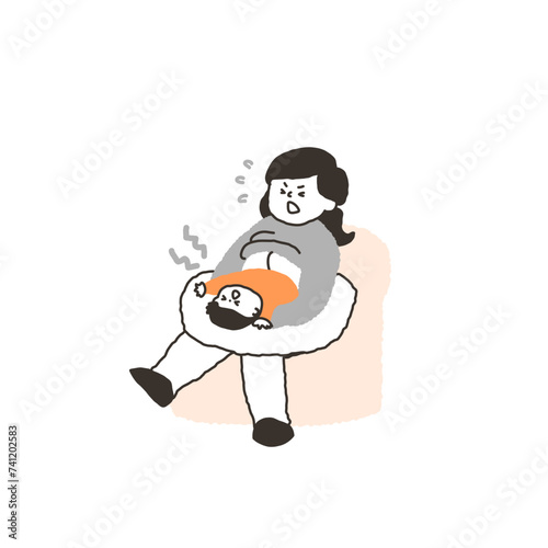 授乳したい母と全力で嫌がる赤ちゃん