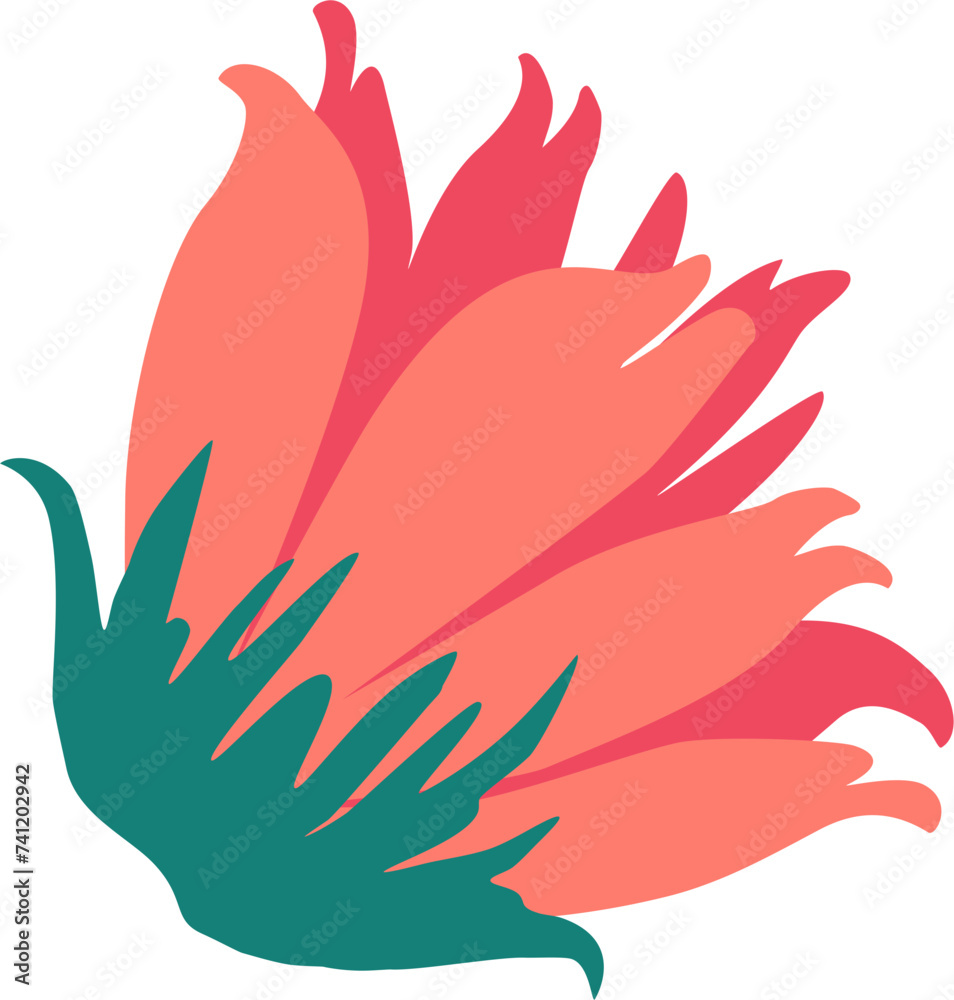Big Red Flower and Green Sepal in SVG vector. Big Red Flower and Green Sepal in SVG vector.