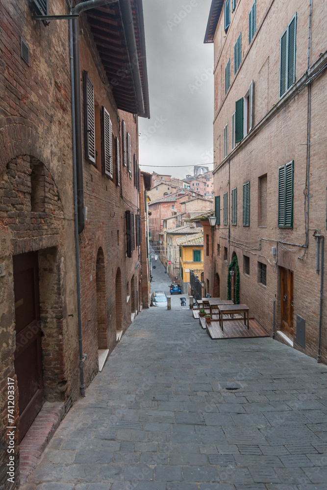 Street in Siena, Tuscany, Italy