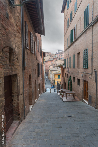 Street in Siena  Tuscany  Italy