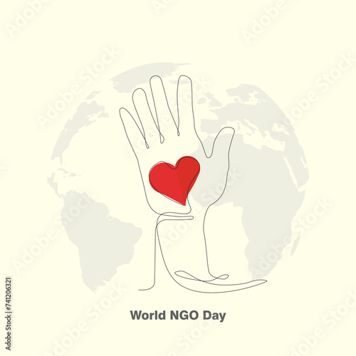 World NGO Day vector, illustration. Non governmental and non profit organizations day. 27 February. photo
