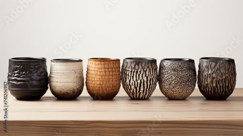 Pots showcasing different textures photo