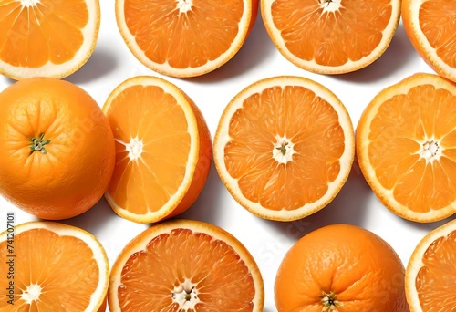 collection of oranges with white plain background, citrius fruit photo