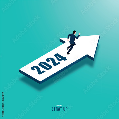 Businessman leads the way towards business success