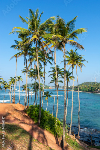 Beautiful Indian Ocean coastline on the island of Sri Lanka, Mirissa.