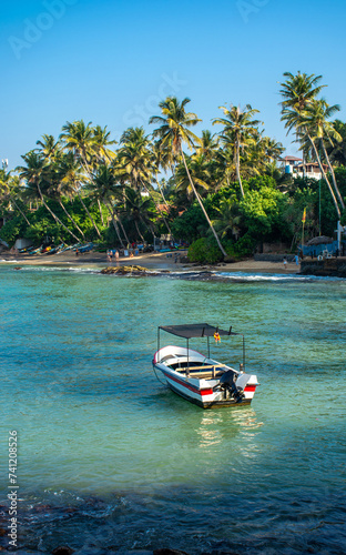 Beautiful Indian Ocean coastline on the island of Sri Lanka, Mirissa.