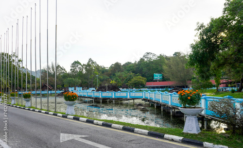 streets and houses town of Kuah of Langkawi island in Malaysia