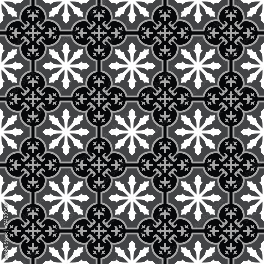 Geometrcial floral booti allover seamless repeat pattern Geometrcial floral booti allover seamless repeat pattern