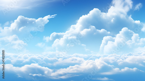 Blue sky with white cloud background
