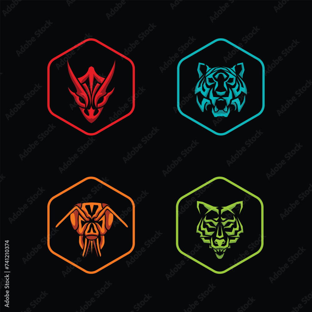 set of animal badges set of animal badges