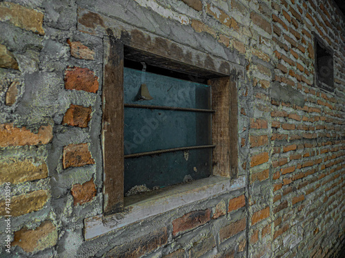 windows with red brick walls