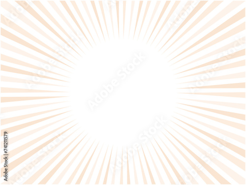 ライトカラーのシンプルな集中線背景素材_オレンジ色