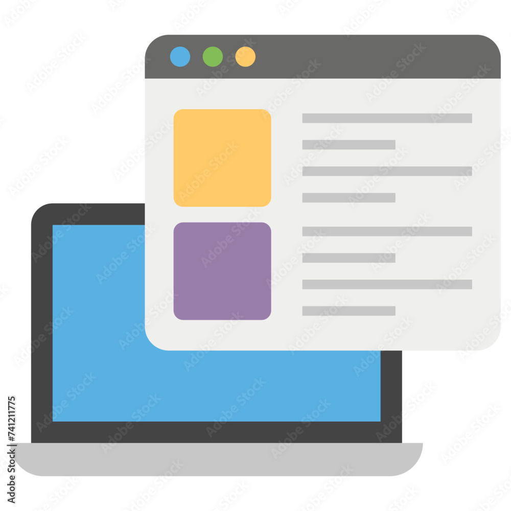 Blog page flat icon design, content writing Blog page flat icon design, content writing