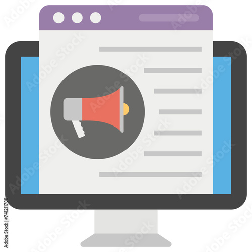 Blogging flat icon design, online journals 
