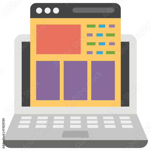 Flat icon design of content creation 