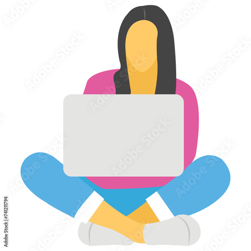 Blogger flat icon design 