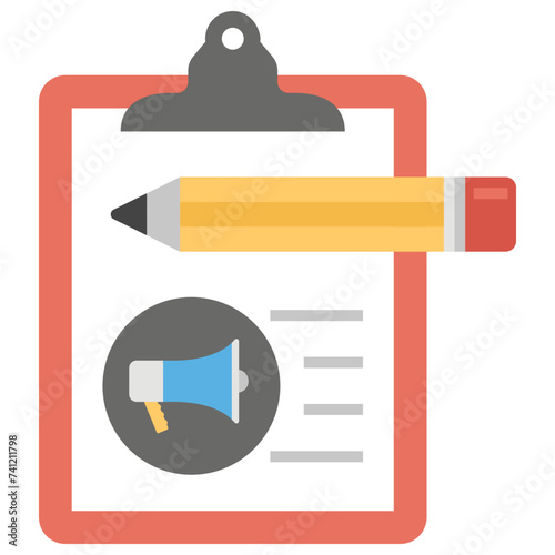 Blogging concept flat icon design, online journals 