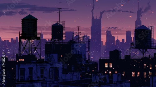 The twilight glow casts a p...