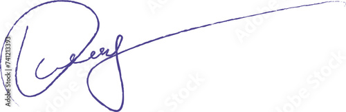 Handwritten fake signature. Fictitious autograph. Signature in blue pen color. Lettering for business, signing of documents, certificates and contracts.