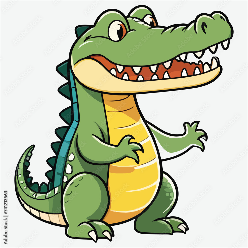 Fototapeta premium vector cute funny crocodile