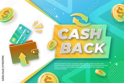 Colorful cash back concept premium vector design