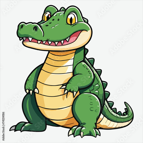 vector cute funny crocodile