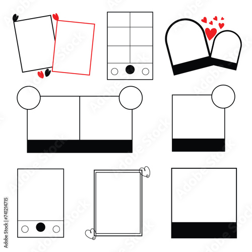 Hand drawn photocall frame template