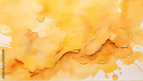 Abstract yellow watercolor background.
