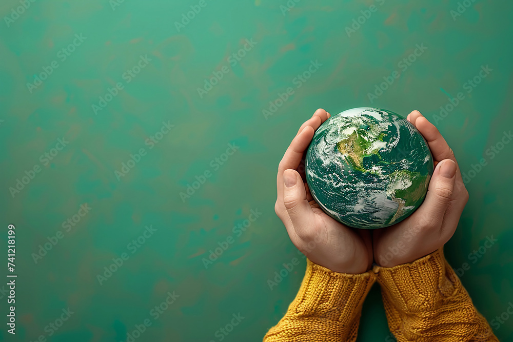renewable energy light bulb with green energy, Earth Day or environment protection Hands protect forests that grow on the ground and help save the world, solar panels renewable energy light bulb with green energy, Earth Day or environment protection Hands protect forests that grow on the ground and help save the world, solar panels