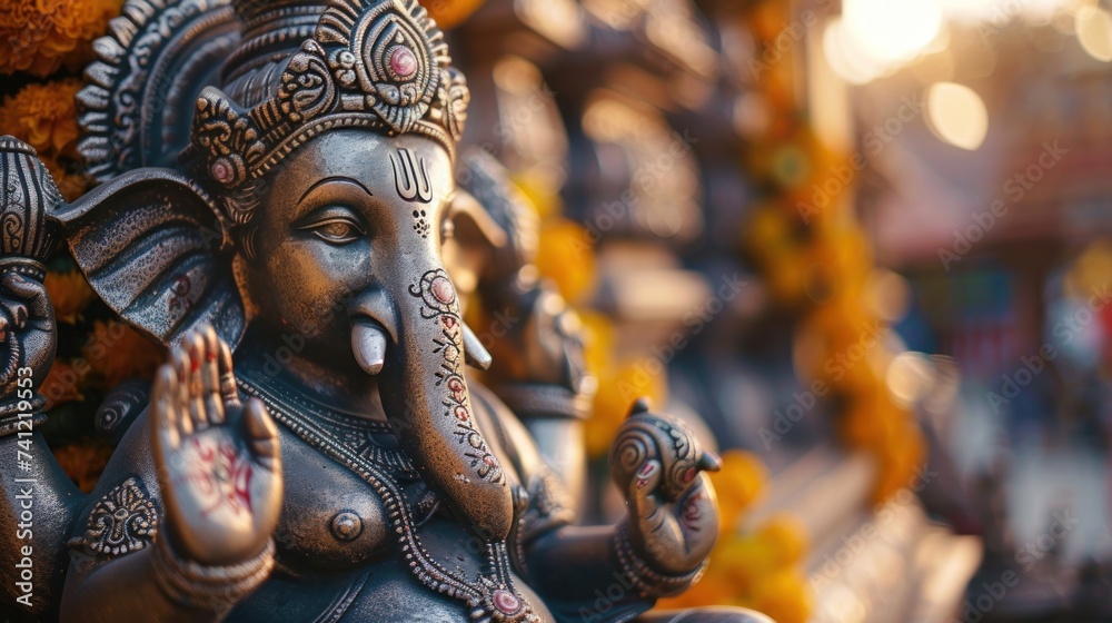 Statue of ganesha, most worshipped deities in the Hindu pantheon Statue of ganesha, most worshipped deities in the Hindu pantheon
