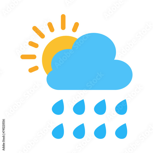 Rainy Day Vector Flat Icon Design