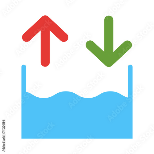 Tides Vector Flat Icon Design