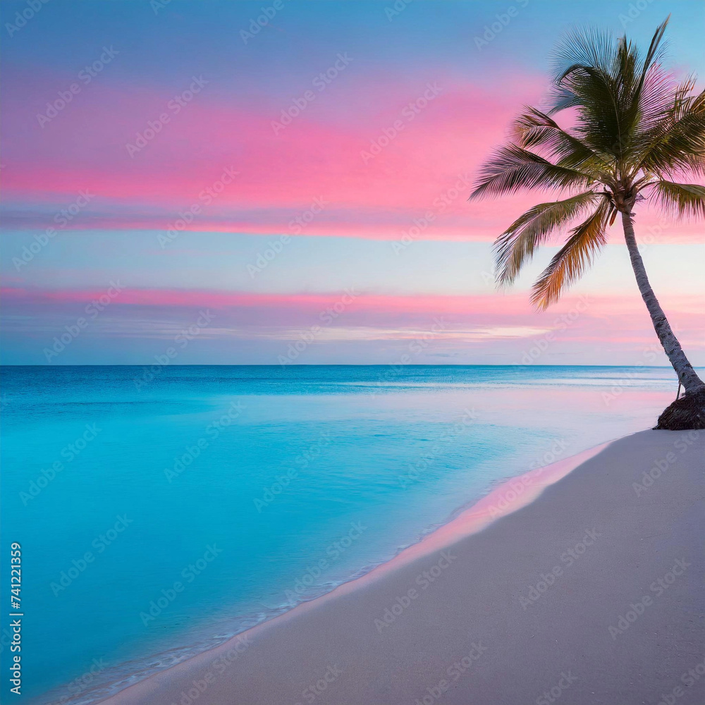 Pink and Blue Beach 