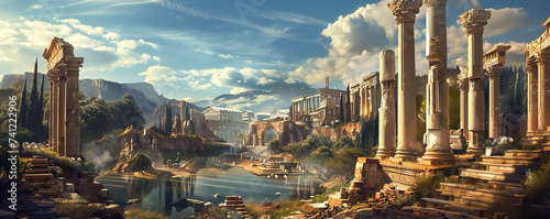 In the heart of a historical landscape the ancient city stands its beauty immortalized against a timeless background