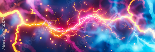 Electric Storm, Abstract Lightning Energy Showcasing the Powerful Dynamics of Natures Fury