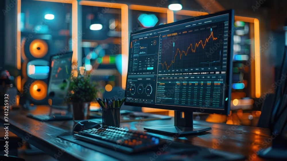 Fototapeta premium a secure and sophisticated crypto exchange platform interface on a computer or mobile device