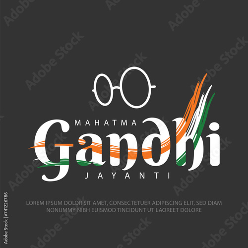 2nd October Gandhi jayanti greeting with mahatma Gandhi glasses post design