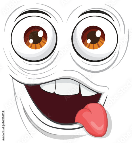 Vector illustration of a playful, happy face